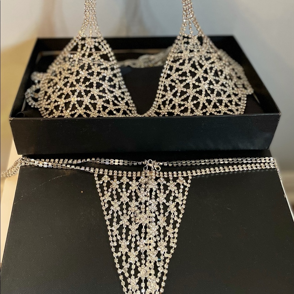 Rhinestone bikini lingerie